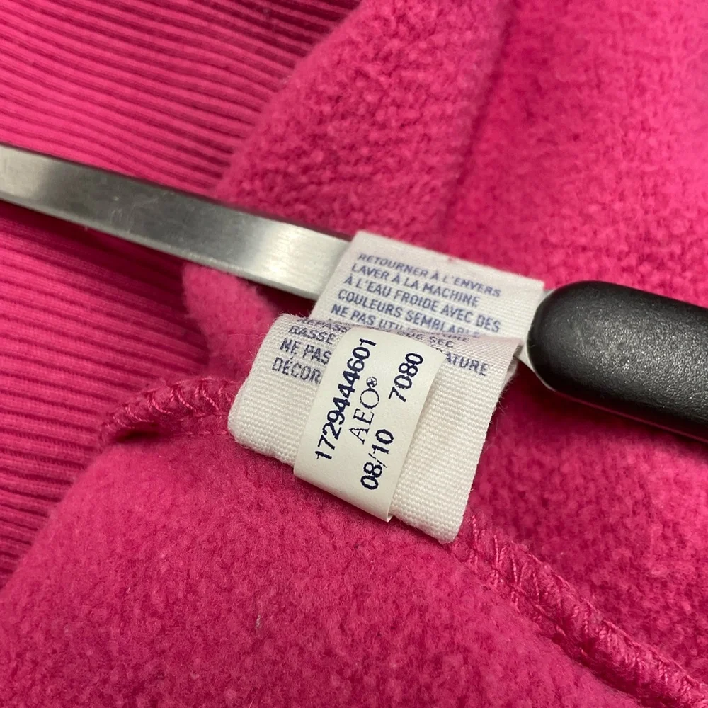 Y2K American Eagle Outfitters Women’s Half Zip Hodded Sweatshirt Sz XL Timeless - Picture 10 of 10